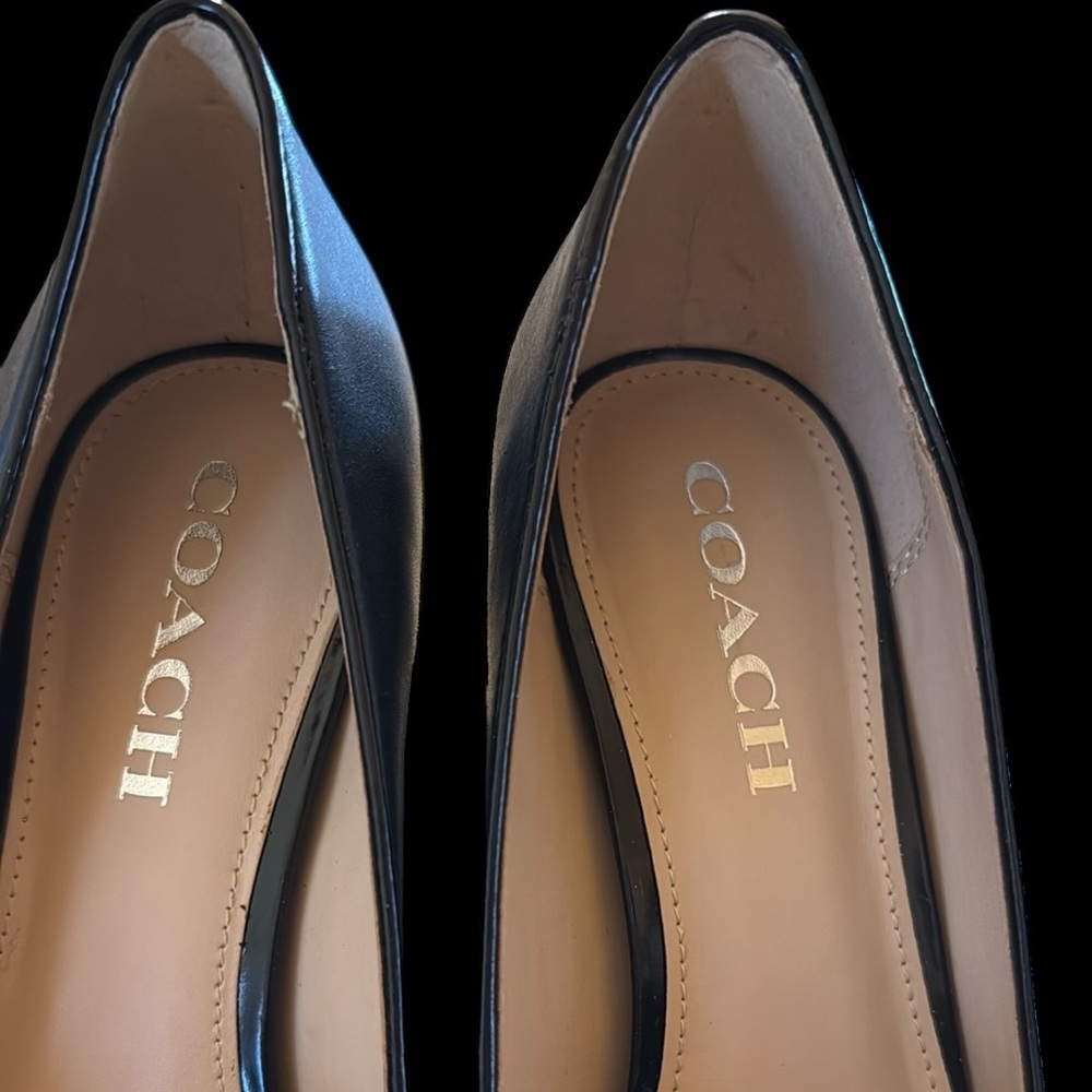 Coach Vonna Matte Box/Calf Black/Black Heels with Elegant Detailing. - Picture 6 of 8